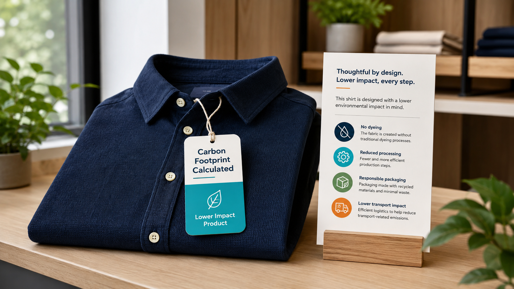 Low carbon product label showing customer trust and product value